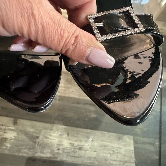 Saint Laurent Black Strappy Sandals - Picture 6 of 12